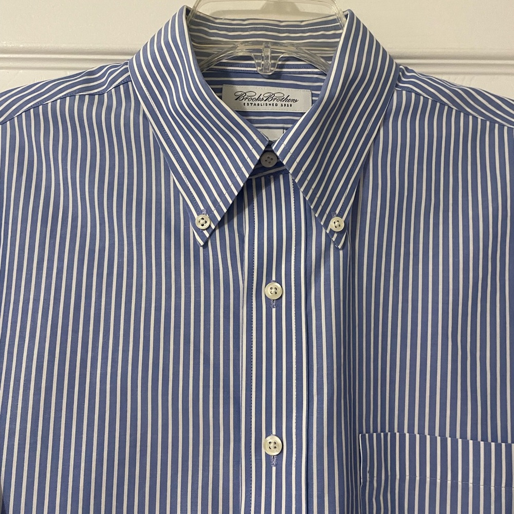 Brooks Brothers Blue Striped Men's Dress Shirt-16 1/2x 33